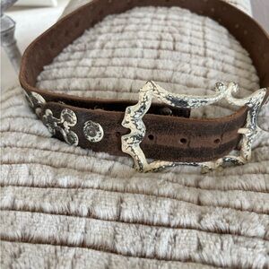 Brown and cream color belt